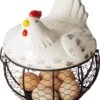 Eiermand Draadstaal Kip Wit Eierrek Eierhouder Eieren Bewaren Metaal Fruitschaal