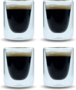Orange85 Espresso Glazen - Set Van 4 - Kopjes - Dubbelwandig - Glas - 80ml - 5.5 X 7.5 Cm - Koffiekopjes -Bestek Winkel 1020x1200 1
