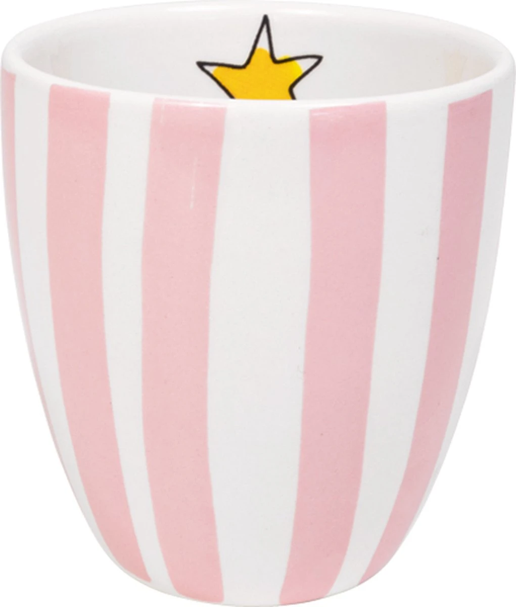 Blond Amsterdam, Even Bijkletsen Mini Mok Roze Streep Zonder Oor, 0,2L 1 Blond Amsterdam, Even Bijkletsen Mini Mok Roze Streep Zonder Oor, 0,2L