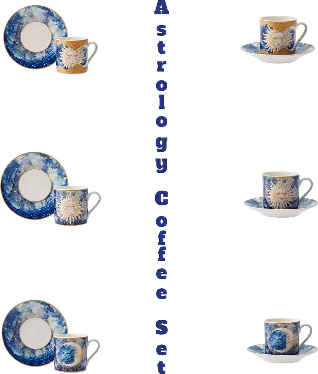 Karaca - Astrologisch Coffee Cup Set Voor 6 - Romantische Koffieliefhebbers - Espresso Mokken Set - Espresso Mok - Turkse Koffie - Valentijn Cadeau - Gift Box 3 Karaca - Astrologisch Coffee Cup Set Voor 6 - Romantische Koffieliefhebbers - Espresso Mokken Set - Espresso Mok - Turkse Koffie - Valentijn Cadeau - Gift Box - Afbeelding 3