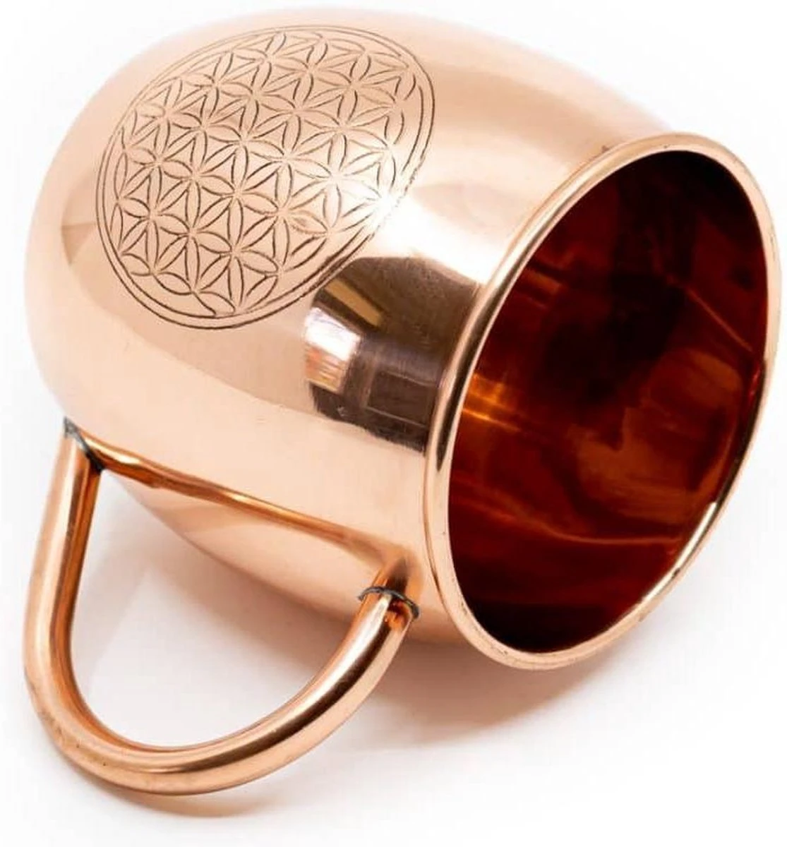 Koperen Beker Flower Of Life Geëtst (470 Ml) 6 Koperen Beker Flower Of Life Geëtst (470 Ml) - Afbeelding 6