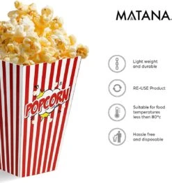 50 Duurzame Popcorn Bakjes (18x10cm) - Popcorn Zakjes Voor Filmavonden, Feestjes - Ook Geschickt Als Snoepbakje Of Feestzakje Voor Kinderen 16 50 Duurzame Popcorn Bakjes (18x10cm) - Popcorn Zakjes Voor Filmavonden, Feestjes - Ook Geschickt Als Snoepbakje Of Feestzakje Voor Kinderen -Bestek Winkel 1127x1200