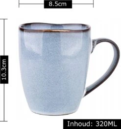 Koffiekopjes - Cappuccino Kop - Theemok - Koffiebeker - Blauw - 320ml - Set Van 6 -Bestek Winkel 1131x1200 1