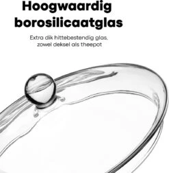 Vatten® Premium Glazen Theepot - 700ml - Dubbelwandig - Anti-drup - Transparant -Bestek Winkel 1175x1200 2