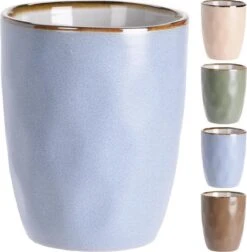 Excellent Houseware Set Van 4x Stuks Luxe Gekleurde Stoneware Bekers/koffiekopjes 280 Ml - Kopjes/koffiebekers 7 Excellent Houseware Set Van 4x Stuks Luxe Gekleurde Stoneware Bekers/koffiekopjes 280 Ml - Kopjes/koffiebekers -Bestek Winkel 1177x1200