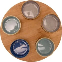 Cosy & Trendy Serveerplank Bamboe Dia 25 Cm Met 5x Luxe Hapjes/saus/tapas Schaaltjes -Bestek Winkel 1191x1200 3