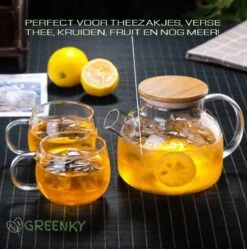 GREENKY Glazen Theepot Met Filter En Bamboe Deksel- Theekan - Duurzaam - Filter - Theehouder - Theeglas - Fruitkan - Schenkkan - Teapot - 1Liter - 1000ml 8 GREENKY Glazen Theepot Met Filter En Bamboe Deksel- Theekan - Duurzaam - Filter - Theehouder - Theeglas - Fruitkan - Schenkkan - Teapot - 1Liter - 1000ml -Bestek Winkel 1191x1200 4