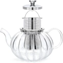 Glazen Theepot Met Filter (RVS) - 1.2 Liter - Pompoen Design - Thee Infuser – Borosilicaat – Anti-druppel Tuit -Bestek Winkel 1191x1200 5