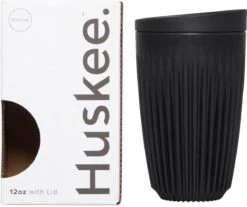 HuskeeCup & Deksel - Koffiebeker - Large - 12oz/36cl - Charcoal -Bestek Winkel 1200x1007