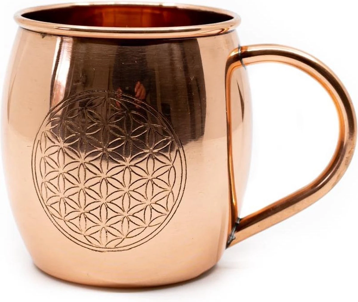 Koperen Beker Flower Of Life Geëtst (470 Ml) 1 Koperen Beker Flower Of Life Geëtst (470 Ml)