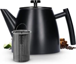 Vaja® Camille Theepot Zwart Met Filter - 1 Liter - RVS - Dubbelwanding -Bestek Winkel 1200x1022 2