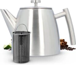 Vaja® Theepot Camille Met Filter - Zilver - 1.0L - RVS Dubbelwandig - Theekan -Bestek Winkel 1200x1027 3