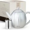 T&C Theepot Met Filter En Dubbelwandig - 1,2L - Matte Grijs