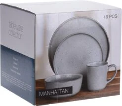 Excellent Serviesset - Servies - 16 Stuks - Aardewerk - Grijs -Bestek Winkel 1200x1044 1