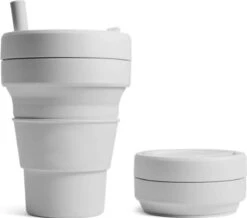 Koffiebeker - Reisbeker - Siliconen Beker - Opvouwbaar - Zwart - Drinkbeker - To Go -Bestek Winkel 1200x1059