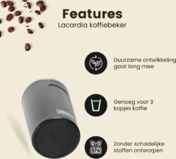 LaCardia Koffiebeker To Go Premium Zwart – Thermosbeker – Theebeker – 380ML – Herbruikbaar -Bestek Winkel 1200x1090 1