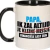 Papa Financiele Last Cadeau Beker / Mok - Zwart Met Wit - Verjaardag / Vaderdag