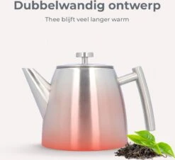 Vaja® Theepot Camille Met Filter - Zilver - 1.0L - RVS Dubbelwandig - Theekan -Bestek Winkel 1200x1099 2