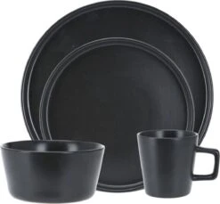 Homecookingchef Serviesset - Mat Zwart - 16-delig - Sterk Aardewerk -Bestek Winkel 1200x1111 2