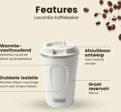 LaCardia Koffiebeker To Go Premium Wit – Thermosbeker – Theebeker – 380ML – Herbruikbaar 15 LaCardia Koffiebeker To Go Premium Wit – Thermosbeker – Theebeker – 380ML – Herbruikbaar -Bestek Winkel 1200x1114