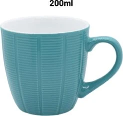 Orange85 Koffiekopjes Gekleurd - Set Van 6 - Koffiemokken - Streep - 200 Ml - Reliëf - Aardewerk - Met Oor - Theemokken -Bestek Winkel 1200x1136 1