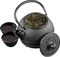 SakuraTea - Theepot Set - 4-delig - Gietijzer - Zwart - 0.8L - 2 Kopjes (100ml) -Bestek Winkel 1200x1142 4