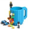 Merkloos Build On Brick Mug - Licht Blauw - 350 Ml - Bouw Je Eigen Mok Met Bouwsteentjes - BPA Vrije Drinkbeker Cadeau Voor Kinderen Of Volwassenen - Koffie Thee Limonade Of Andere Dranken - Pennenbeker - Creatief Accessoire Voor Op Bureau -HnD