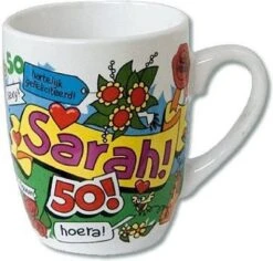 Cartoonmok Sarah - 50 Jaar -Bestek Winkel 1200x1148
