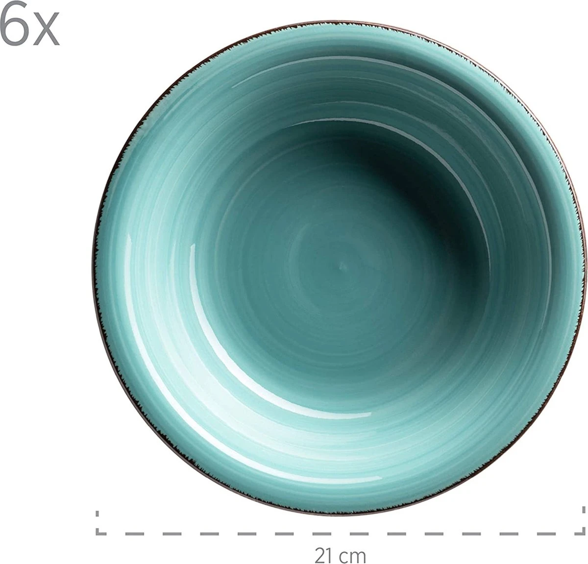 Mäser Bordenset Voor 6 Personen In Moderne Vintage Look, 12-delig Tafelservies, Handbeschilderd 4 Mäser Bordenset Voor 6 Personen In Moderne Vintage Look, 12-delig Tafelservies, Handbeschilderd - Afbeelding 4