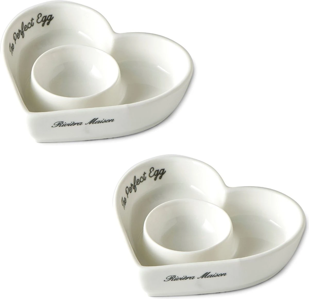 Riviera Maison Eierdop Set Van 2 - The Perfect Heart Egg Cup - Porselein