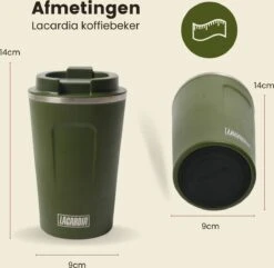 LaCardia Koffiebeker To Go Premium Groen – Thermosbeker – Theebeker – 380ML – Herbruikbaar -Bestek Winkel 1200x1171 1