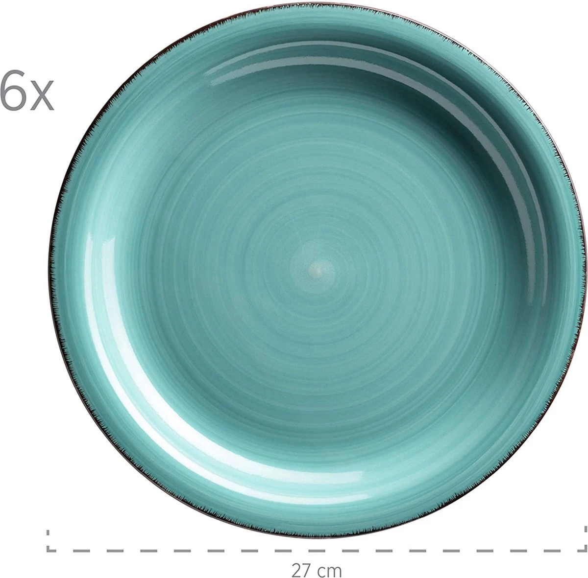 Mäser Bordenset Voor 6 Personen In Moderne Vintage Look, 12-delig Tafelservies, Handbeschilderd 2 Mäser Bordenset Voor 6 Personen In Moderne Vintage Look, 12-delig Tafelservies, Handbeschilderd - Afbeelding 2