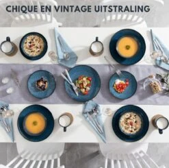 Serviesset – 16 Delig – 4 Persoons – Porselein - Luxe - Blauw -Bestek Winkel 1200x1189 3