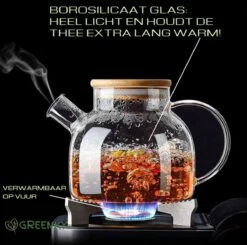 GREENKY Glazen Theepot Met Filter En Bamboe Deksel- Theekan - Duurzaam - Filter - Theehouder - Theeglas - Fruitkan - Schenkkan - Teapot - 1Liter - 1000ml 7 GREENKY Glazen Theepot Met Filter En Bamboe Deksel- Theekan - Duurzaam - Filter - Theehouder - Theeglas - Fruitkan - Schenkkan - Teapot - 1Liter - 1000ml -Bestek Winkel 1200x1189 4