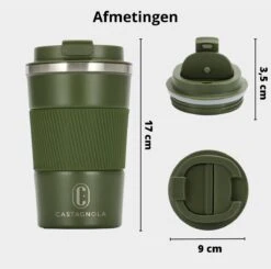 Castagnola Design RVS Koffiebeker To Go - Groen - 380ml - Thermosbeker - Theebeker -Bestek Winkel 1200x1191 3