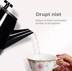 Vaja® Theepot Juliette Met Filter - Dubbelwandig -Theekan 1.0L - Glimmend Zwart -Bestek Winkel 1200x1194 8