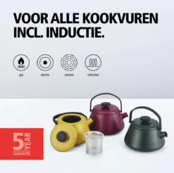 BRABANTIA T-TIME Donkergroene Theepot - Gietijzer - 0,7 L - Inclusief Zeefje -Bestek Winkel 1200x1194 9
