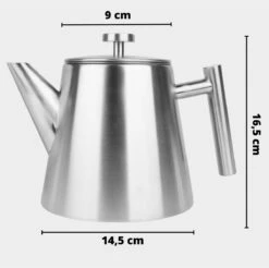 Castagnola Theepot Met Filter – Theekan – Theepot Dubbelwandig – Theepot Roestvrijstaal – Hoogwaardig RVS – 1 Liter – 5 Kopjes Thee – Zilver -Bestek Winkel 1200x1195 10