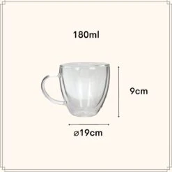 OTIX Dubbelwandige Koffieglazen - Koffiekopjes - 180 Ml - Set Van 4 - Transparant - Latte Macchiato Glazen -Bestek Winkel 1200x1195 4