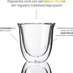 Dubbelwandige ESPRESSO Glazen Van Borosilicaat - Warme En Koude Dranken Kopjes - 70 ML - Set Van 4 -Bestek Winkel 1200x1195 5