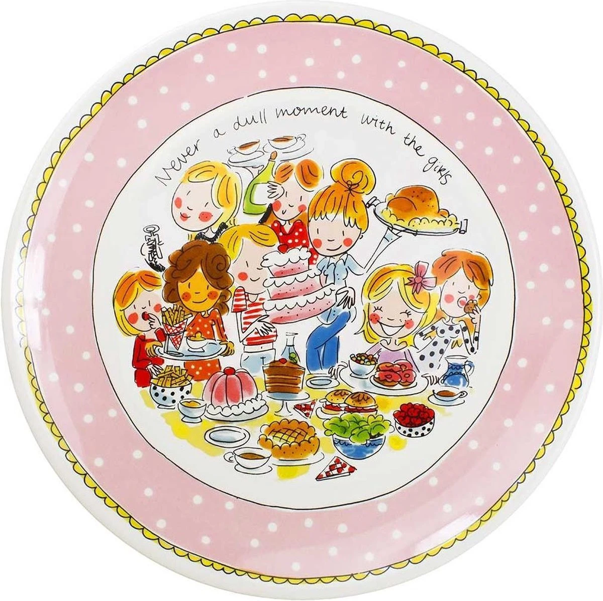 Blond Amsterdam Even Bijkletsen Plat Bord Ø33 Cm - Stip 2 Blond Amsterdam Even Bijkletsen Plat Bord Ø33 Cm - Stip - Afbeelding 2