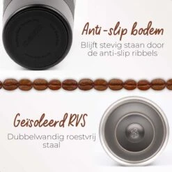 SIP !T® Premium RVS Koffiebeker To Go Thermosbeker – 380 ML – Herbruikbare Koffie & Theebeker – Lekvrij – Zwart - Valentijn -Bestek Winkel 1200x1200 101