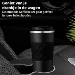 Mmoods Thermosbeker Voor Koffie En Thee 380ml - Koffiebeker To Go - Reisbeker Voor Auto - Herbruikbare Drinkfes Voor Warme En Koude Dranken - Ecologische Thermoskan Zwart Geschenk -Bestek Winkel 1200x1200 109