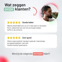 Triple J® Koffiebeker To Go - Thermosbeker - BPA & Lekvrij - 380ml - Wit -Bestek Winkel 1200x1200 117