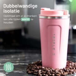 Triple J® Koffiebeker To Go - Thermosbeker - BPA & Lekvrij - 510ml - Roze -Bestek Winkel 1200x1200 145