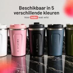Triple J® Koffiebeker To Go - Thermosbeker - BPA & Lekvrij - 380ml - Groen -Bestek Winkel 1200x1200 19