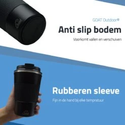 GOAT Outdoor RVS Koffiebeker To Go - Thermosbeker - Theebeker - Reisbeker - Lekvrij - 380ml - Zwart -Bestek Winkel 1200x1200 236