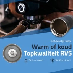 GOAT Outdoor RVS Koffiebeker To Go - Thermosbeker - Theebeker - Reisbeker - Lekvrij - 380ml - Zwart -Bestek Winkel 1200x1200 237