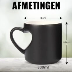 Malinsi Hart Mok - Hitte Kleur Veranderende Glazen - Zwart 330ml - Liefde Mokken - Koffie En Thee Beker - Theeglazen - Koffiebeker - Koffiemok - Hartjes Koffiekopjes - Cadeau Voor Man & Vrouw -Bestek Winkel 1200x1200 315