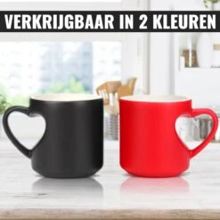 Malinsi Hart Mok - Hitte Kleur Veranderende Glazen - Zwart 330ml - Liefde Mokken - Koffie En Thee Beker - Theeglazen - Koffiebeker - Koffiemok - Hartjes Koffiekopjes - Cadeau Voor Man & Vrouw -Bestek Winkel 1200x1200 316